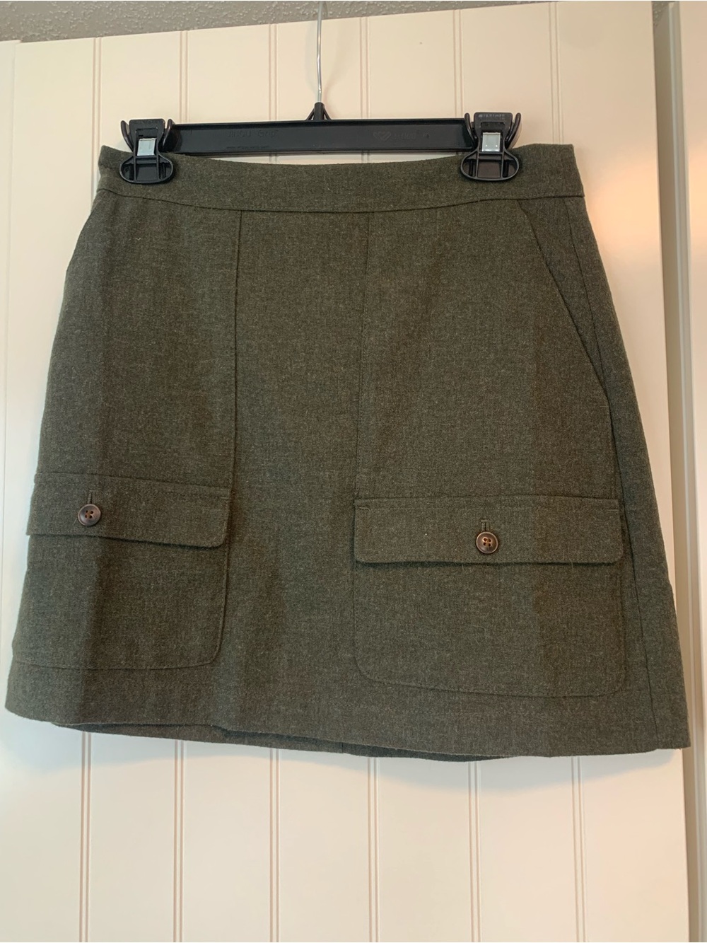 Madewell Olive Green Mini Skirt with Front Flap Pockets